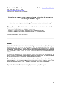 Modelling of oxygen and nitrogen cycling as a - Archimer