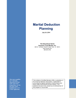 Handout Marital Deduction Planning