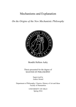 Mechanisms and Explanation - DUO