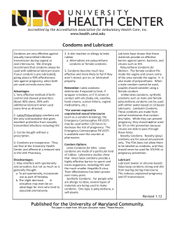 Condoms and Lubricant - University Health Center