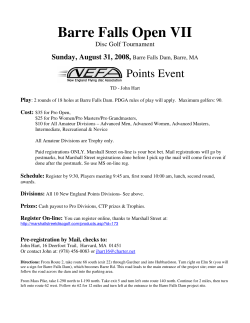 Barre Falls Open VII - New England Flying disc Association