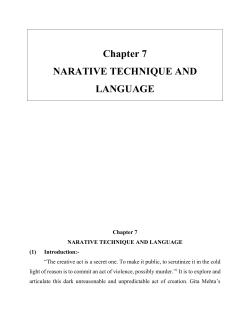 Chapter 7 NARATIVE TECHNIQUE AND LANGUAGE