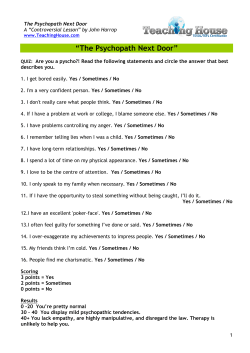 The psychopath next door