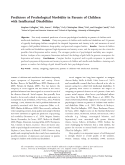 Predictors of Psychological Morbidity in Parents