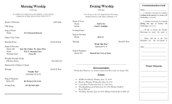 Morning Worship Evening Worship - First Baptist Church