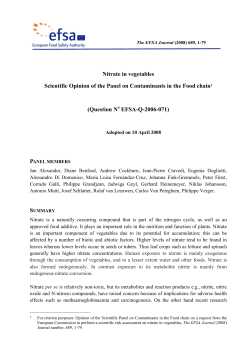 Nitrate in vegetables Scientific Opinion of the - EFSA