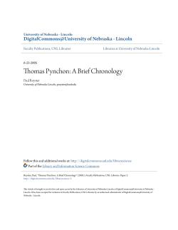 Thomas Pynchon: A Brief Chronology