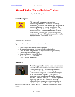 General Nuclear Worker Radiation Training