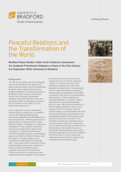 Adam Curle Symposium Flyer