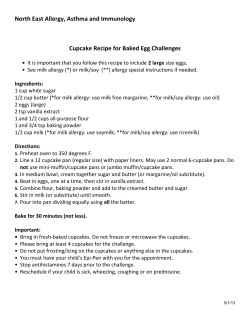 North East Allergy, Asthma and Immunology Cupcake Recipe for