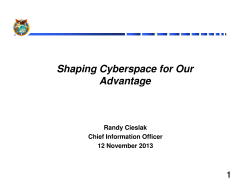 Shaping Cyberspace for Our Advantage