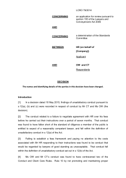 LCRO 79/2014 CONCERNING an application for review pursuant to