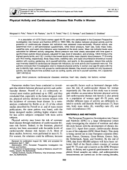 Physical Activity and Cardiovascular Disease Risk Profile in Women