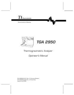 TGA 2950 Operator`s Manual - American Instrument Exchange