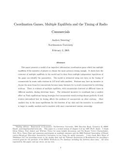 Coordination Games, Multiple Equilibria and the Timing of Radio