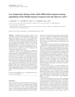 Low temperature during winter elicits differential responses among