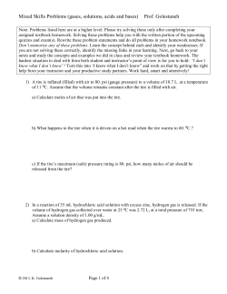 Mixed Skills Problems (gases, solutions, acids and bases) Prof