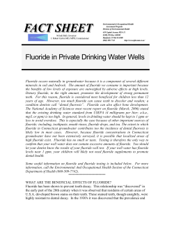 Fluoride in Private Drinking Water Wells