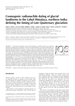 Cosmogenic radionuclide dating of glacial landforms in the Lahul