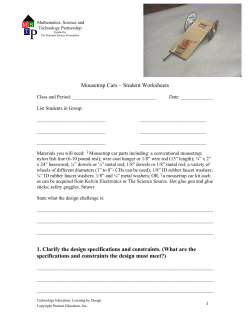 Mousetrap Cars &ndash; Student Worksheets