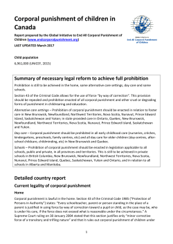 Corporal Punishment Of Children In Canada