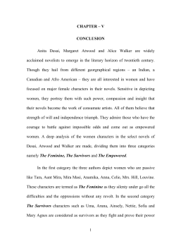 CHAPTER &ndash; V CONCLUSION Anita Desai, Margaret