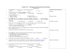 Chapter 8.3-4 - Enthalpy and Thermochemical