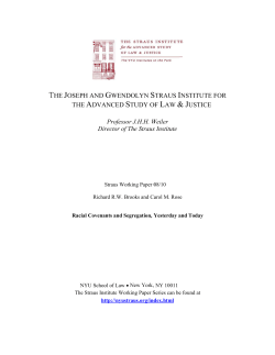 Racial Covenants and Segregation, Yesterday
