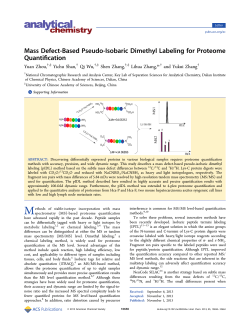 Mass Defect-Based Pseudo-Isobaric Dimethyl Labeling for