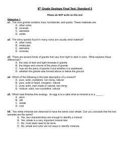 8th-Std 3-Geology Final Test - Ascent Academies of Utah Blogging