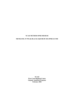 Method SPME/MEOH-02 Methanol in Weak Black Liquor by