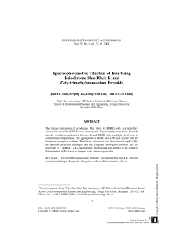 Spectrophotometric Titration of Iron Using Eriochrome Blue Black R
