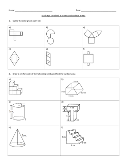 6.4 Nets and Surface Areas