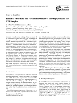 Seasonal variations and vertical movement of the tropopause in the