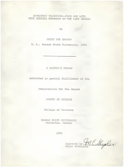 FIFO and LIFO with special emphasis on the LIFO method - K-REx