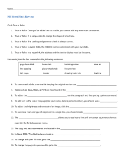 MS Word Unit Review