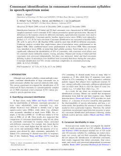 Consonant identification in consonant-vowel
