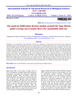 The analysis infiltration Horton models around the Sago Baruk palm