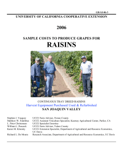 RAISINS - Cost Studies