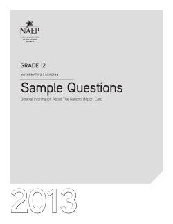 Grade 12 Mathematics and Readings Sample Questions
