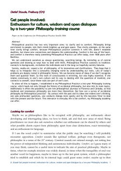 Philosophy training course - philocom Philosophische Praxis Detlef