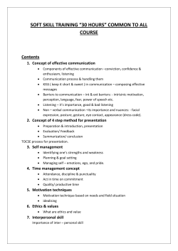 soft skill training &ldquo;30 hours&rdquo; common to all course