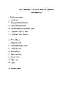 Med Chem 535P &ndash; Diagnostic Medicinal Chemistry Immunoassays I