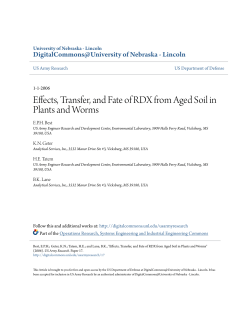 Effects, Transfer, and Fate of RDX from Aged Soil in Plants and Worms