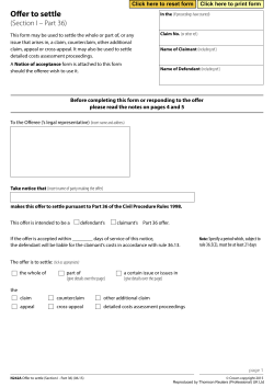 N242A - Offer to settle (Section I - Part 36)