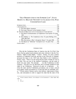 727 &ldquo;self-preservation is the supreme law&rdquo;: state rights vs. military