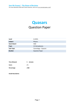 Quasars - SAVE MY EXAMS!