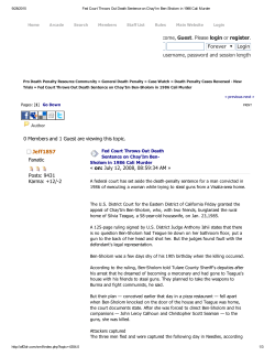 Fed Court Throws Out Death Sentence on Chay`Im Ben