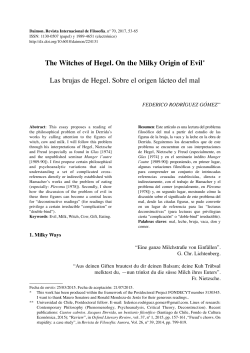 The Witches of Hegel. On the Milky Origin of Evil* Las brujas de