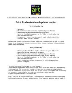 Print Studio Membership Information